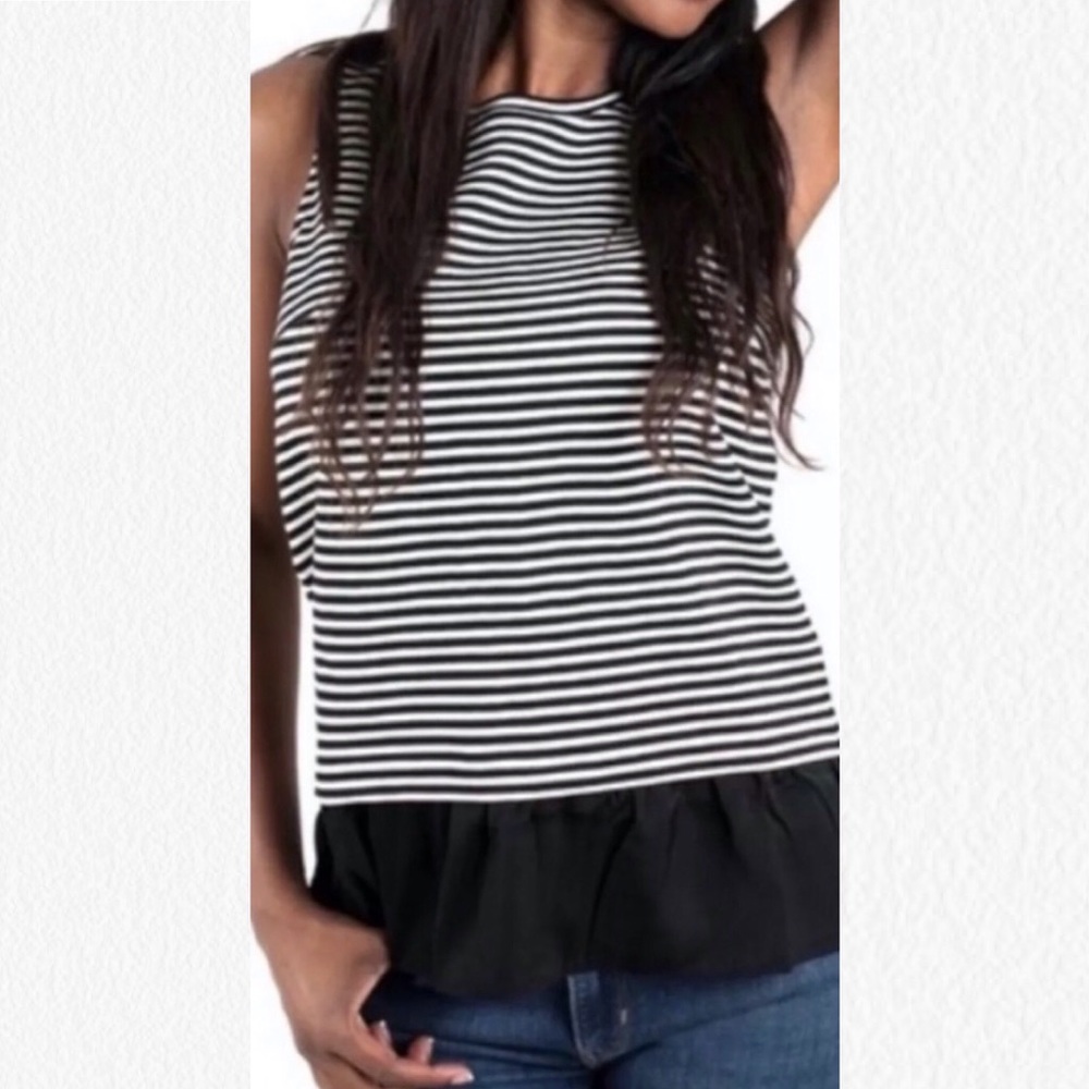 J. Crew Nautical Striped Ruffle Top - Picture 9 of 9